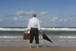 Man op het strand